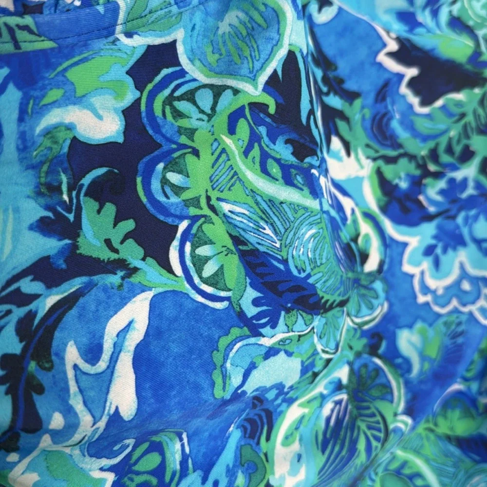 Lauren Ralph Lauren Tankini‎ Swimsuit Top Blue Paisley Pattern Women’s Size 18 W